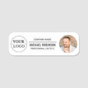 Corporate Logo Professional Employee Photo Name Tag