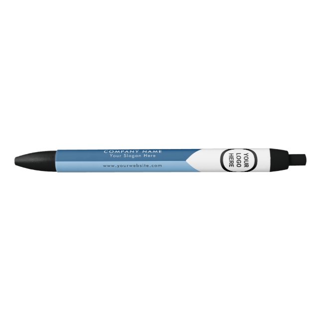 Corporate Logo Promotional Blue White Dual Tone  Pen (Front)