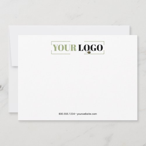 Corporate Logo Simple White Landscape Note Card