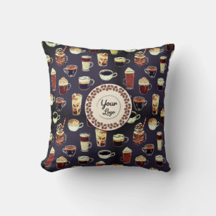 Corporate Logo Staff Lounge Coffee Fall  Throw Pillow