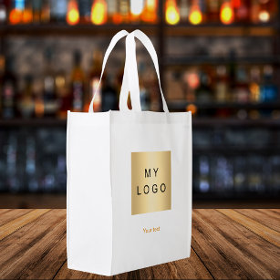 Corporate logo text  grocery bag