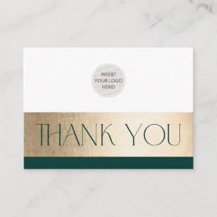 CORPORATE LOGO thank you business green gold Business Card