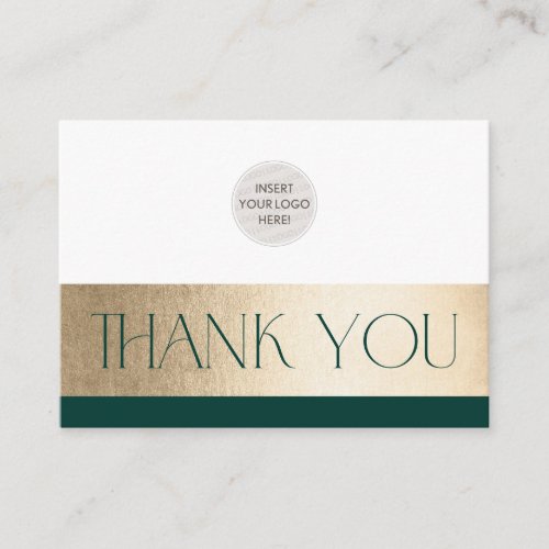 CORPORATE LOGO thank you business green gold Business Card