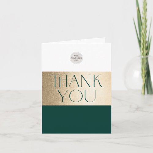CORPORATE LOGO thank you business green gold Card