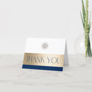 CORPORATE LOGO thank you business navy gold Card