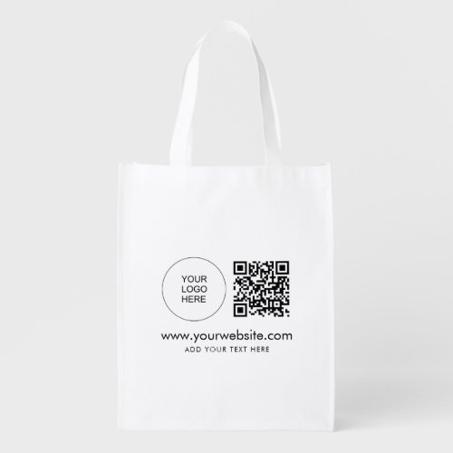 Corporate Logo Url QR Code Promotional Modern Grocery Bag