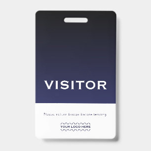 Corporate Logo Visitor Badge Navy Blue
