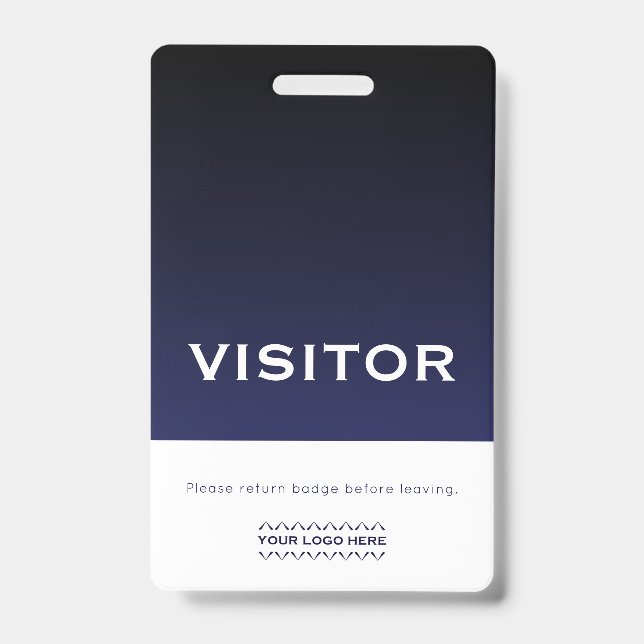 Corporate Logo Visitor Badge Navy Blue (Front)