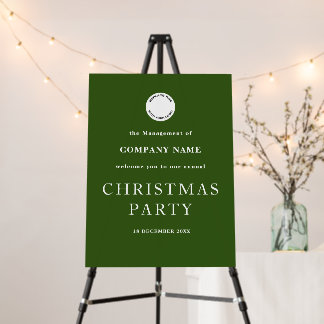Corporate Logo Welcome Green White Christmas Party Foam Board