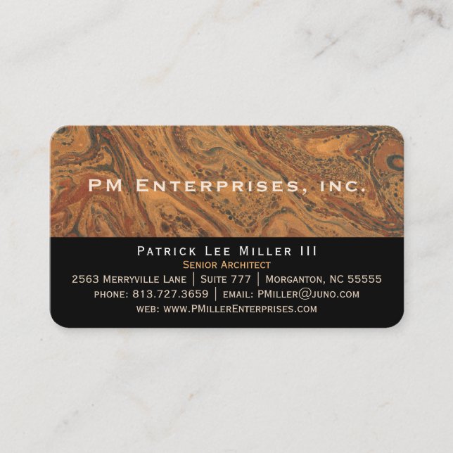 Corporate Marble Black Business Cards (Front)