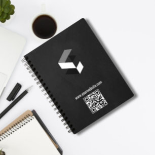 Corporate Matte Black and White Minimalist Promo Notebook
