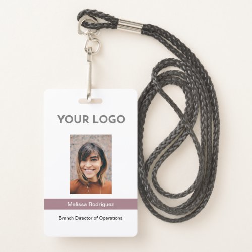 Corporate Mauve Employee Photo ID Badge