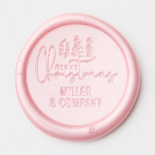 Corporate Merry Christmas Script Personalized Name Wax Seal Sticker