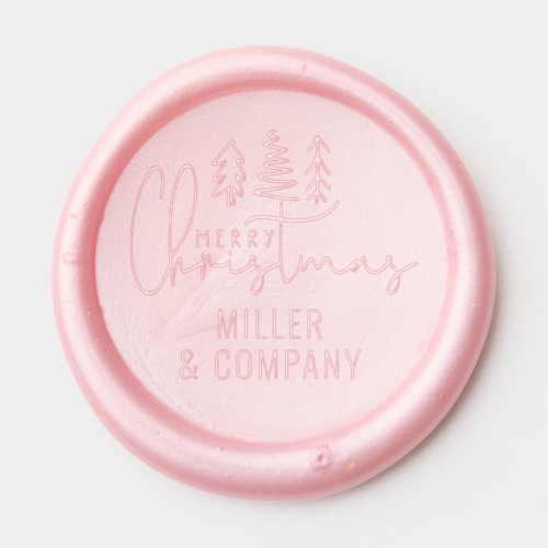 Corporate Merry Christmas Script Personalized Name Wax Seal Sticker