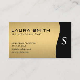Corporate / Metallic Silver / Gold Monogram Business Card