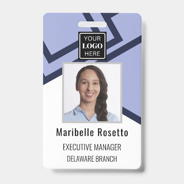 Corporate Modern Dark blue Employee Badge (Front)