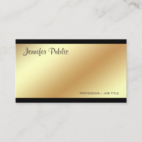 Corporate Modern Elegant Black and Gold Plain Business Card