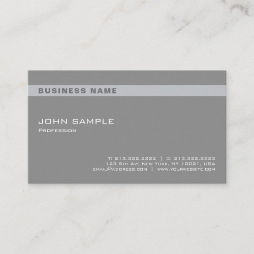 Corporate Modern Elegant Professional Grey Chic Business Card