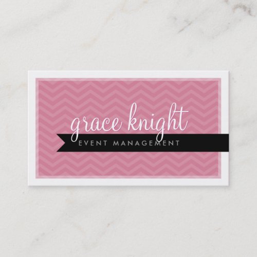 CORPORATE modern simple chevron rose pink Business Cards