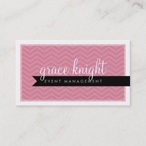 Customizable CORPORATE modern simple chevron rose pink Business Cards