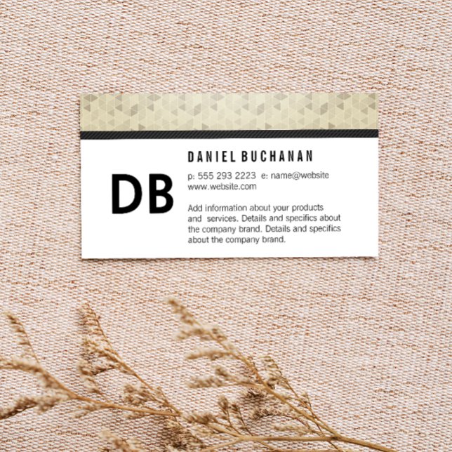 Corporate Monogram Pattern Trim Business Card (Creator Uploaded)