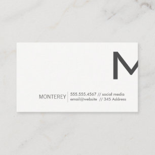 Corporate Monogram Split (Dark Gray) Business Card