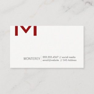 Corporate Monogram Split (Deep Red) Business Card