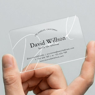 Corporate Monogrammed Minimalist Professional Clear Business Cards