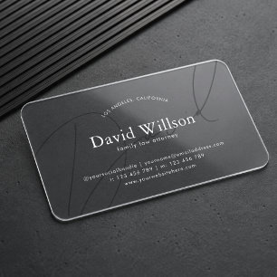 Corporate Monogrammed Minimalist Professional Clear Business Cards