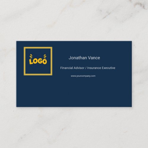 Corporate Navy Blue Financial Advisor Business Car Card