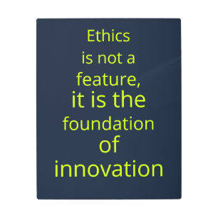 Corporate Navy Lime AI Ethicist  Metal Print