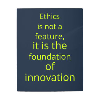 Corporate Navy Lime AI Ethicist Metal Print