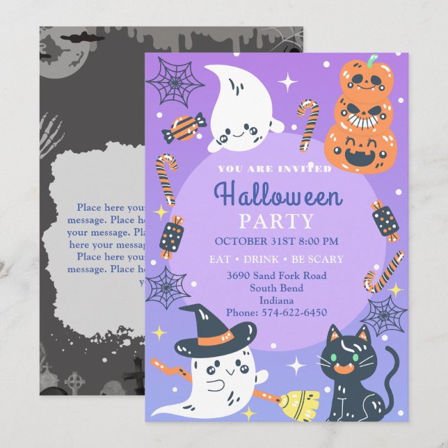 Corporate Office Business Halloween Party Custom Invitation (Front/Back)