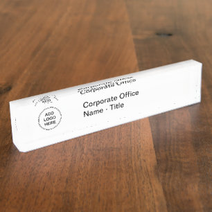 Corporate office Staff Logo Template Desk Name Plate