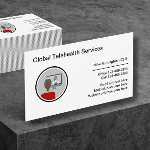 Corporate Office Telehealth Medical Business Card