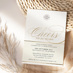 CORPORATE PARTY elegant business cheers black gold Invitation