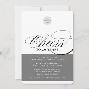CORPORATE PARTY elegant business cheers gray gold Invitation