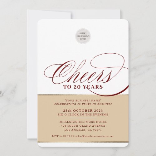 CORPORATE PARTY elegant business maroon gold Invitation