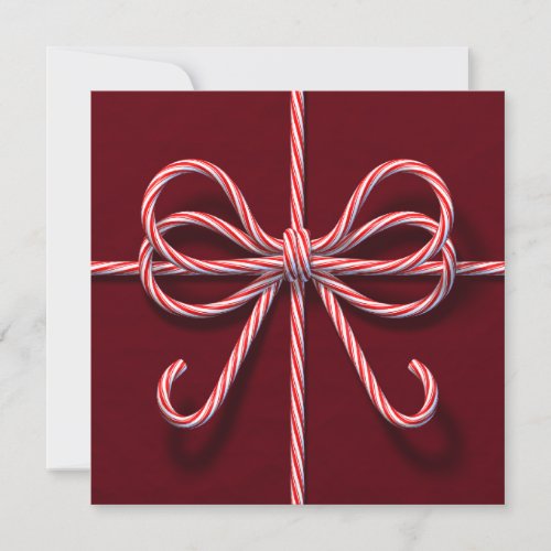 Corporate Party Invitation with Candy Cane Bow
