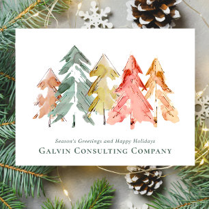 Corporate Pine Tree Watercolor Postcard