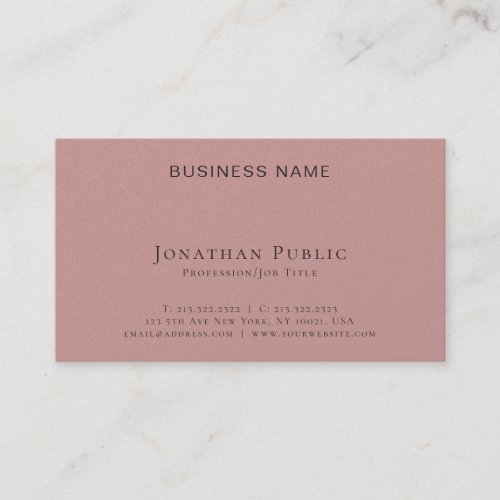 Corporate Plain Professional Modern Elegant Luxury Business Card