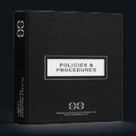 Corporate Policies Procedures Book Binder<br><div class="desc">Keep your corporate policies and procedures organized and accessible with this sleek and professional 3-ring binder. The black leather print exterior gives it a classic and sophisticated look, while the customizable spine and front cover allow you to easily brand with your company logo, label and personalize it for your specific...</div>