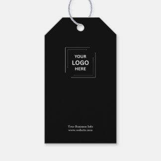 Corporate Professional Black Custom Business Logo  Gift Tags