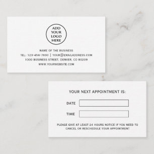 Corporate Professional Business Company Add Logo Appointment Card