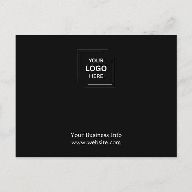 Corporate Professional Custom Black Business Logo Postcard (Front)