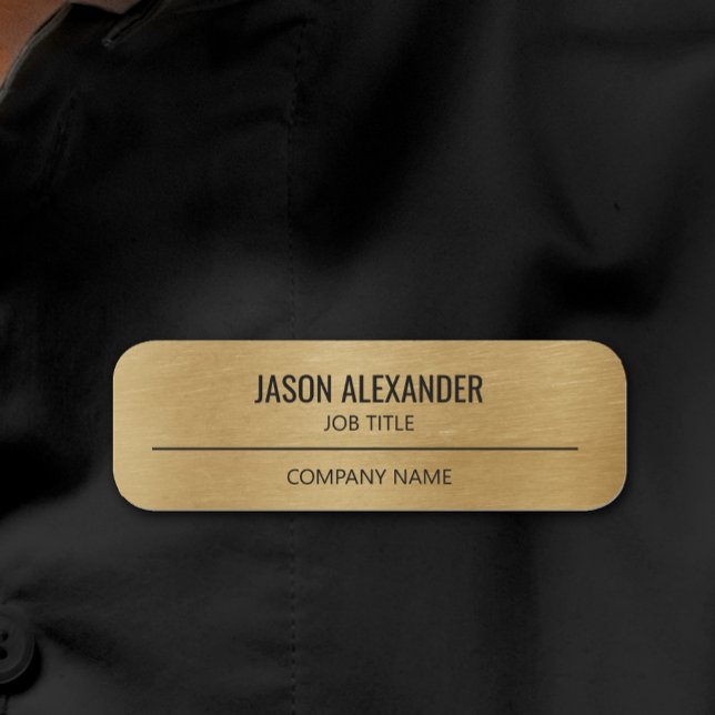 Corporate Professional Employee Faux Gold Name Tag (Creator Uploaded)