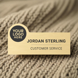 Corporate Professional Gold Company Modern Logo  Name Tag