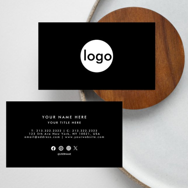 Corporate Professional Logo Design  Circle Black  Business Card (Creator Uploaded)
