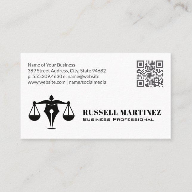Corporate Professional Logo | QR Code Business Card (Front)