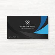 Corporate Professional Modern Black Blue Premium Business Card at Zazzle